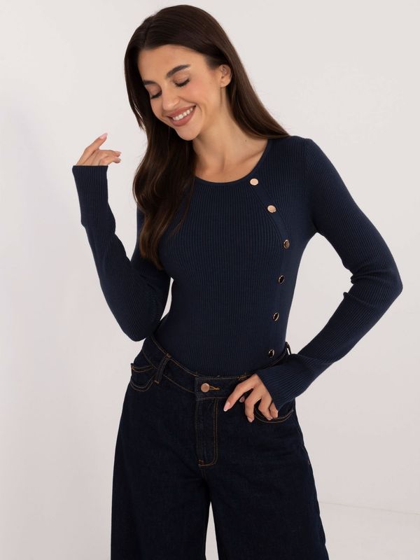 Fashionhunters Dark blue classic sweater