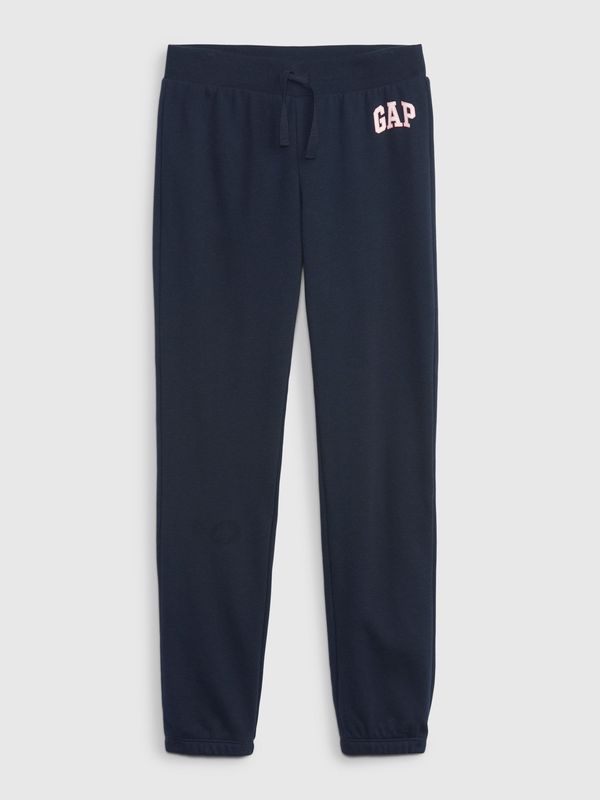 GAP Dark blue girls' jogger sweatpants logo GAP french terry