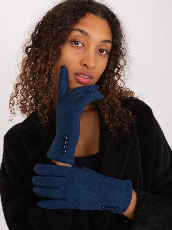 Fashionhunters Dark blue insulated women's gloves