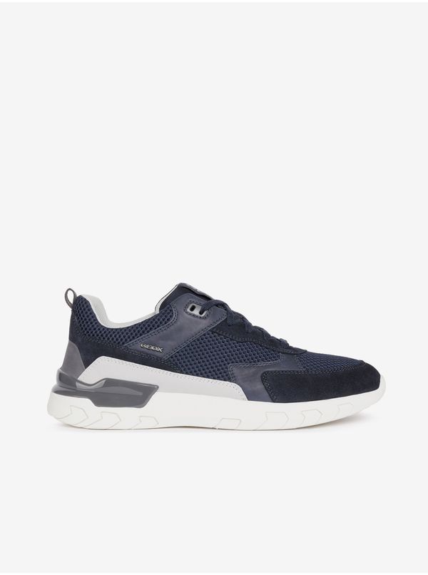 GEOX Dark Blue Men's Suede Sneakers Geox Grecale - Men