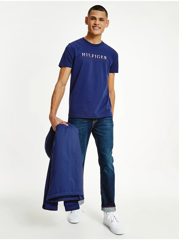 Tommy Hilfiger Dark blue men's T-shirt with Tommy Hilfiger inscription - Men's