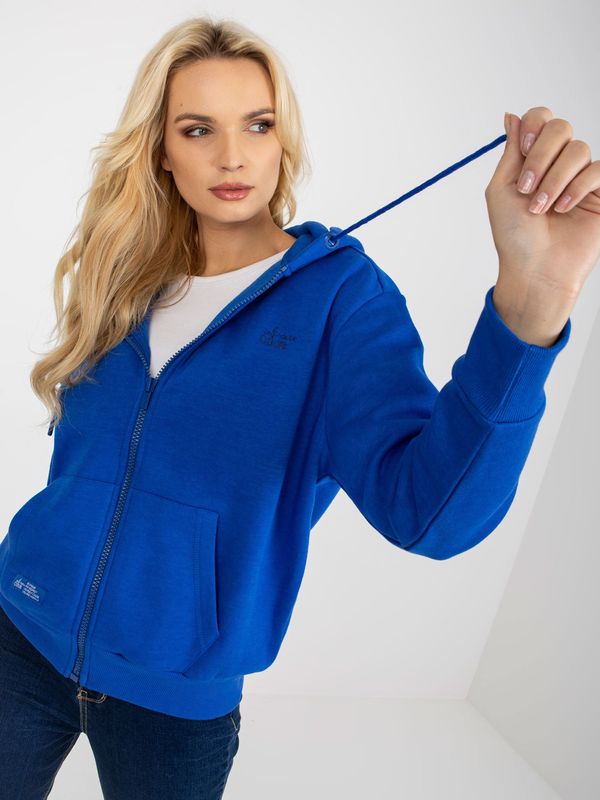 Fashionhunters Dark blue SUBLEBEL zippered sweatshirt