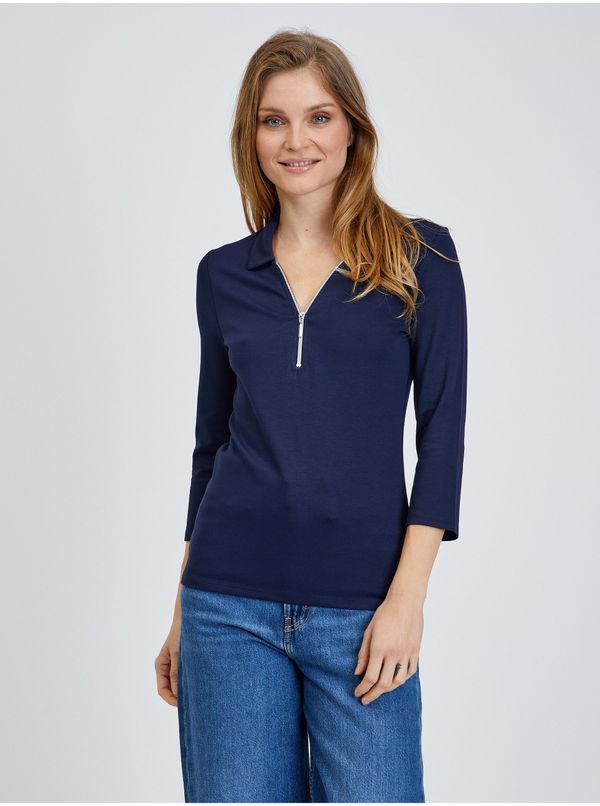 Orsay Dark blue T-shirt with three-quarter sleeves ORSAY - Women