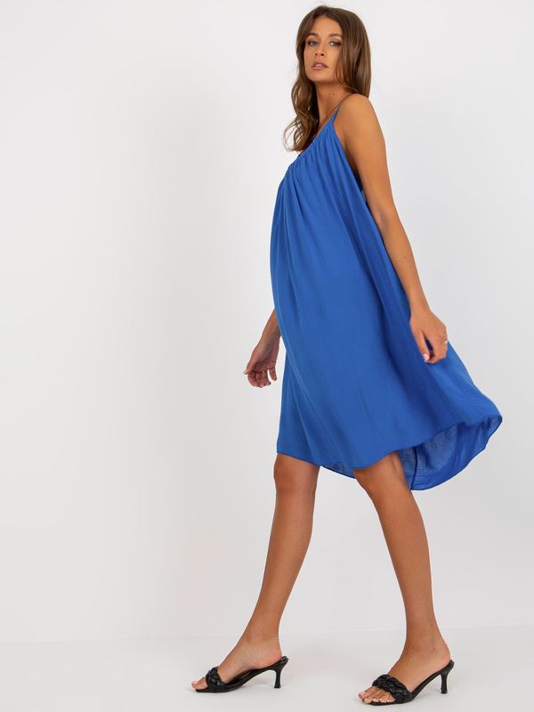 Fashionhunters Dark blue viscose dress by Polinne OCH BELLA