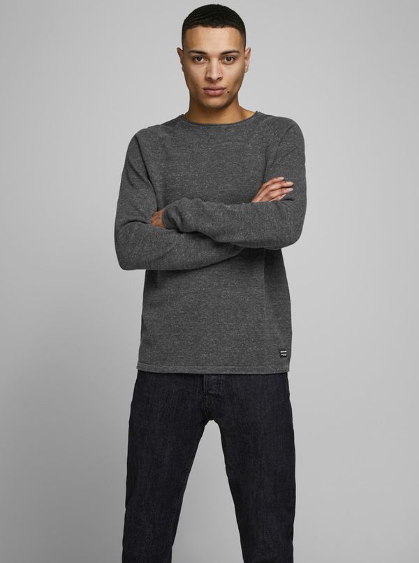 Jack & Jones Dark gray men's basic sweater Jack & Jones Ehill - Men