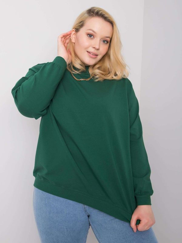 Fashionhunters Dark green oversize sweatshirt
