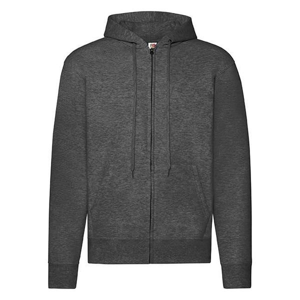 Fruit of the Loom Dark Grey Zippered Hoodie Classic Fruit of the Loom