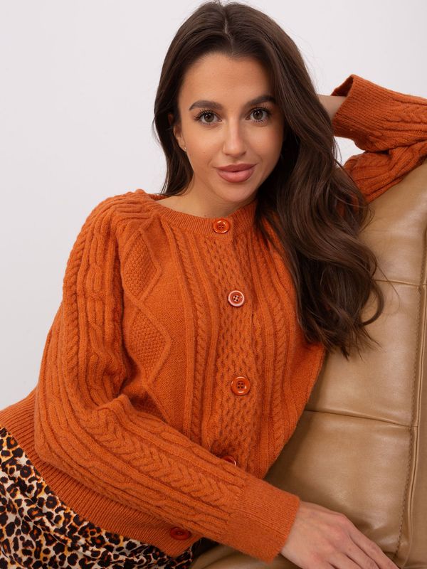 Fashionhunters Dark orange knitted sweater