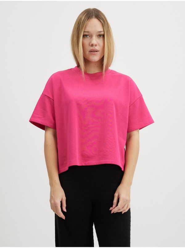 Pieces Dark pink women's basic T-shirt Pieces Chilli - Women