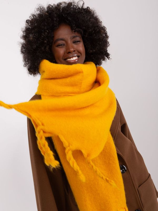 Fashionhunters Dark yellow wide women's scarf