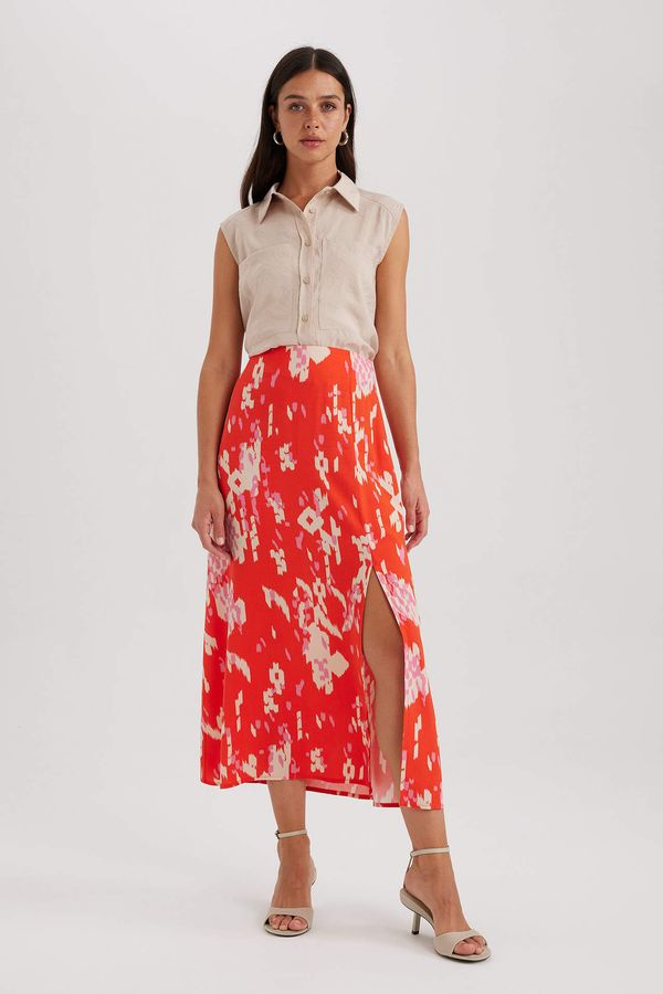 DEFACTO DEFACTO A Cut Flower Normal Waist Midi Skirt