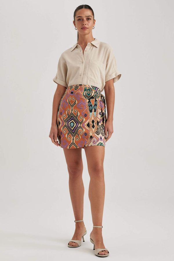 DEFACTO DEFACTO A-Line Ethnic Patterned Normal Waist Aerobin Mini Skirt