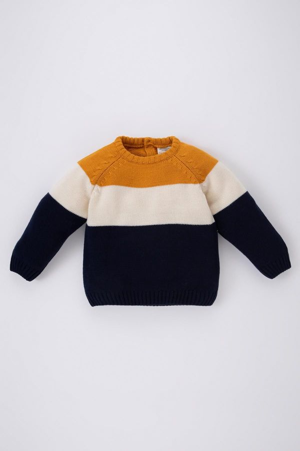 DEFACTO DEFACTO Baby Boy Crew Neck Color Block Sweater