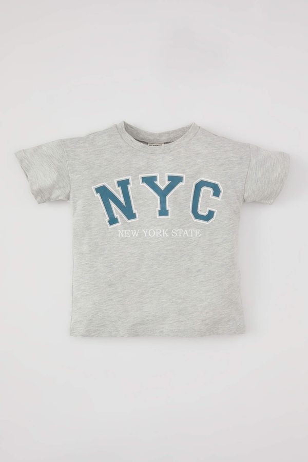 DEFACTO DEFACTO Baby Boy Crew Neck Printed Short Sleeve T-Shirt
