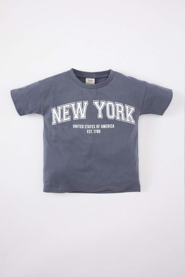 DEFACTO DEFACTO Baby Boy Crew Neck Printed Short Sleeve T-Shirt
