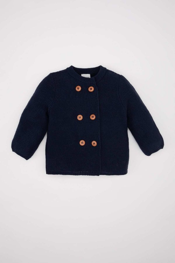 DEFACTO DEFACTO Baby Boy Long Sleeve Buttoned Knitted Cardigan