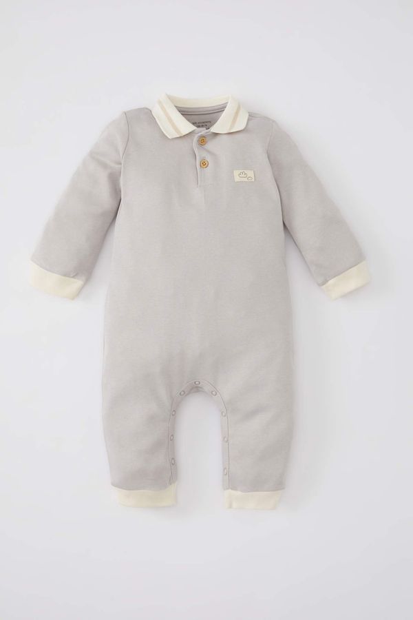 DEFACTO DEFACTO Baby Boy Newborn Polo Neck Long Sleeve Jumpsuit