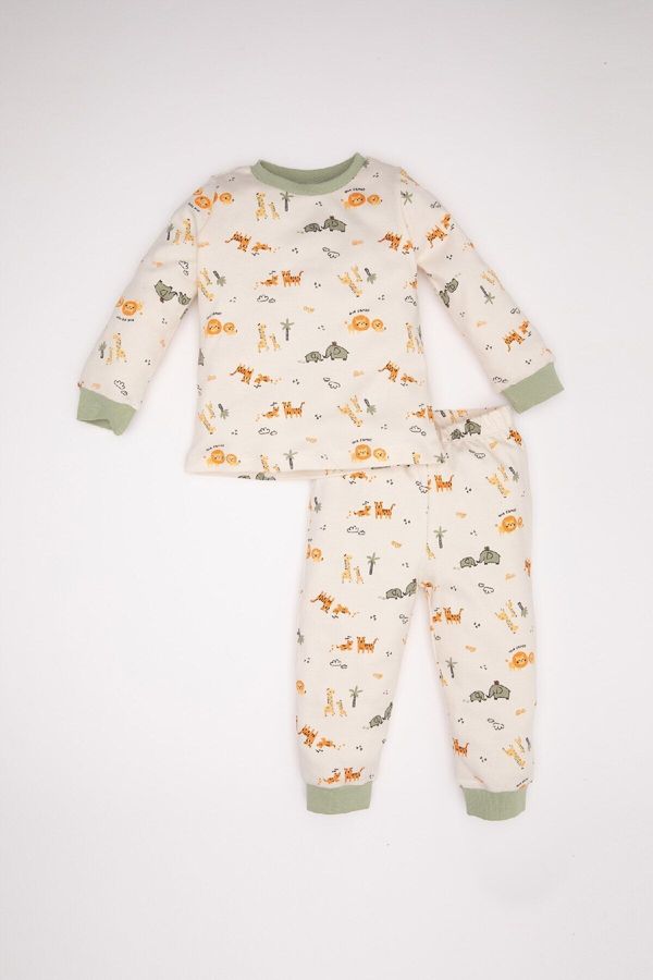 DEFACTO DEFACTO Baby Boy Safari Patterned Long Sleeve Pajama Set