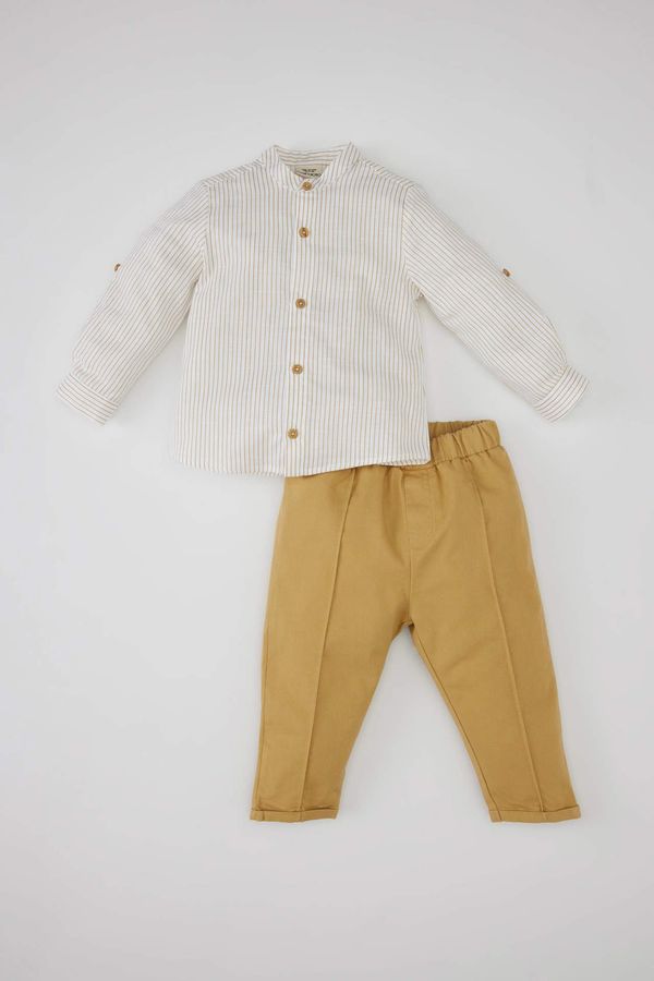 DEFACTO DEFACTO Baby Boy Striped Poplin Shirt Trousers 2 Piece Set