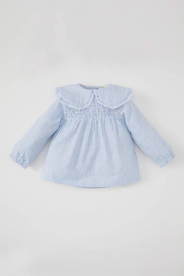 DEFACTO DEFACTO Baby Girl Baby Collar Flared Poplin Shirt