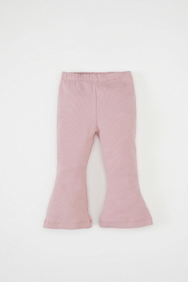 DEFACTO DEFACTO Baby Girl Bell-bottomed Ribbed Camisole Elastic Waist Basic Plain Leggings