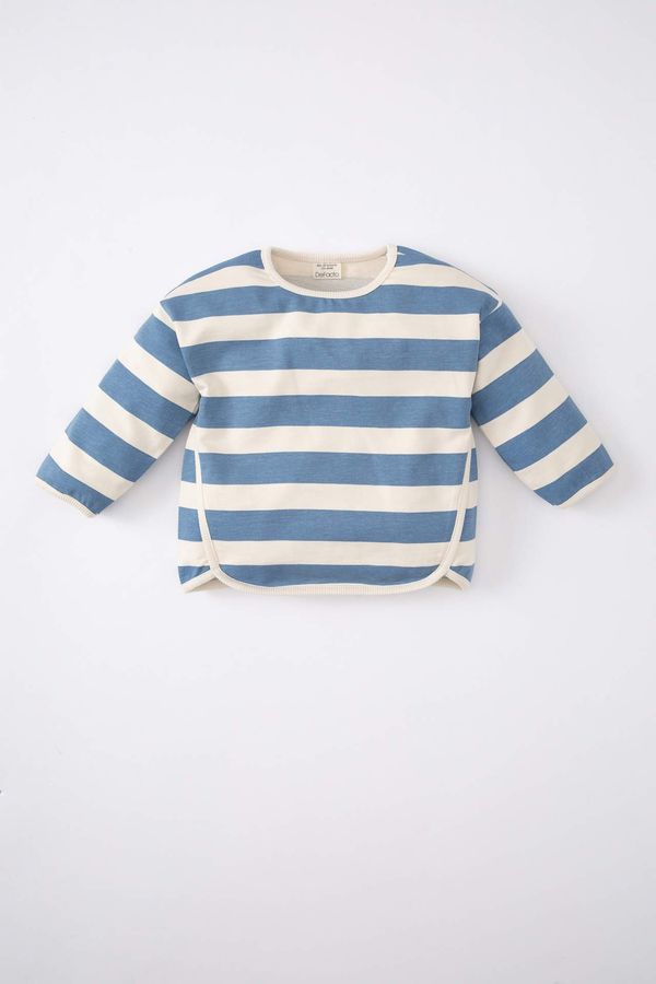 DEFACTO DEFACTO Baby Girl Crew Neck Striped Sweatshirt