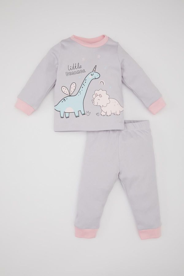 DEFACTO DEFACTO Baby Girl Dinosaur Printed Long Sleeve Pajama Set