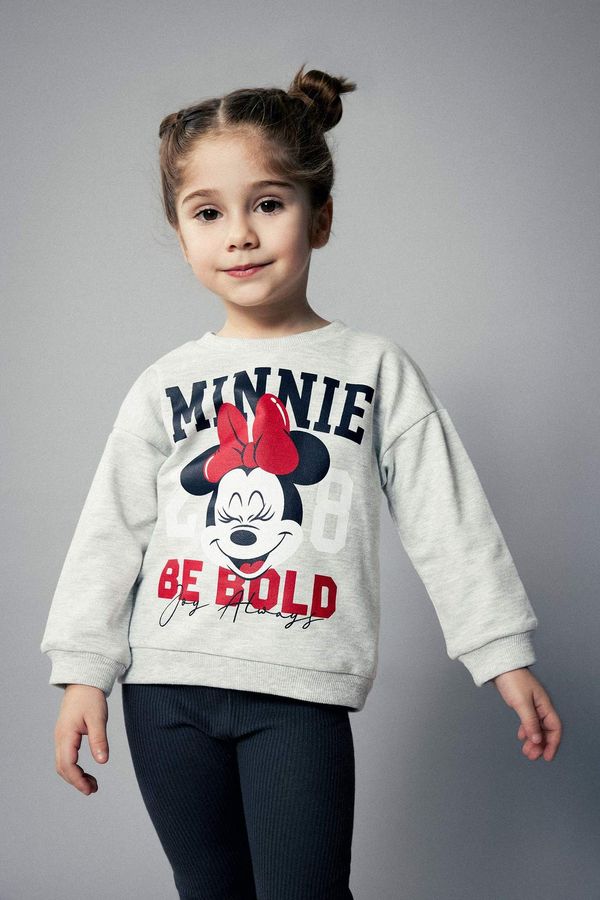 DEFACTO DEFACTO Baby Girl Disney Mickey & Minnie Crew Neck Sweatshirt