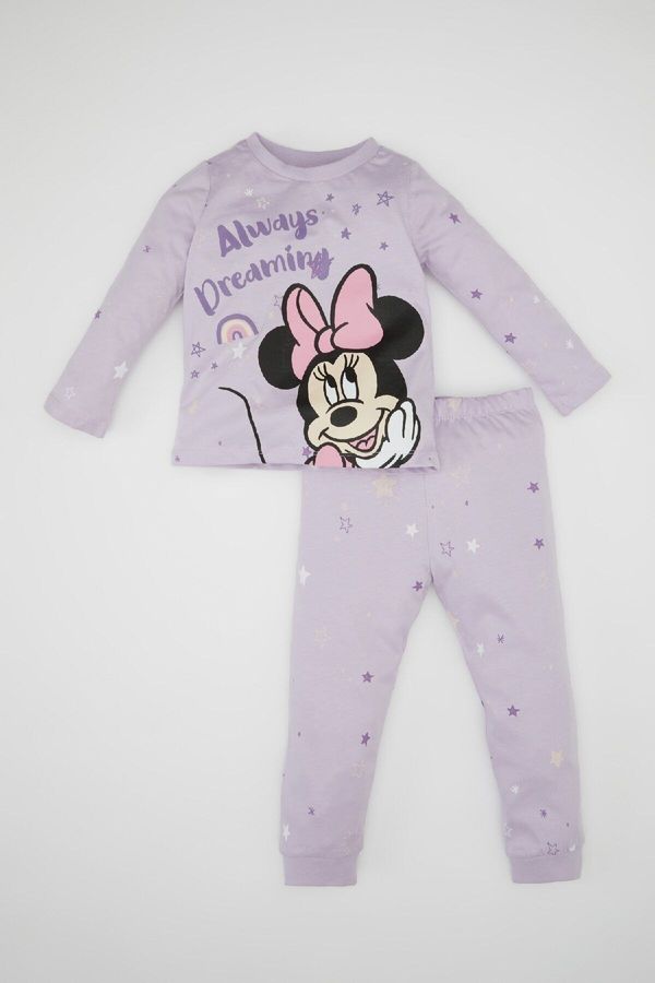 DEFACTO DEFACTO Baby Girl Disney Mickey & Minnie Long Sleeve Cotton Pajama Set