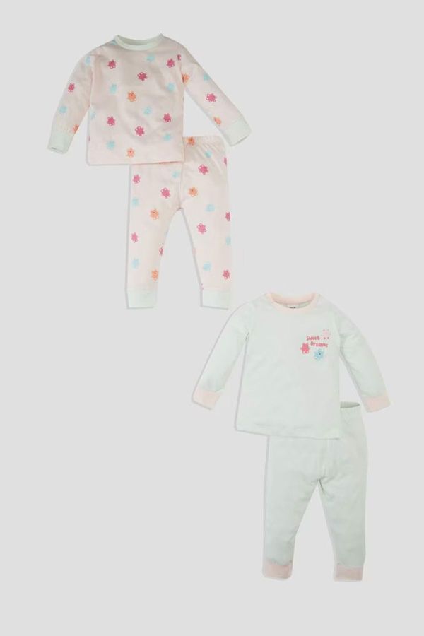 DEFACTO DEFACTO Baby Girl Food Printed Long Sleeve Cotton 4-Piece Pajama Set