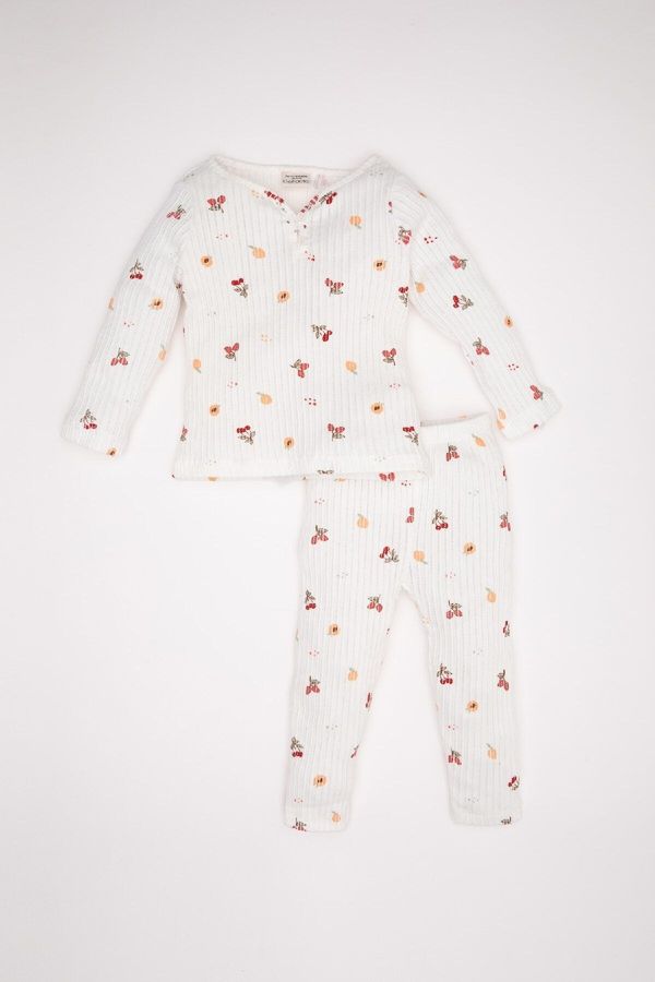 DEFACTO DEFACTO Baby Girl Fruit Patterned Long Sleeve Pajama Set