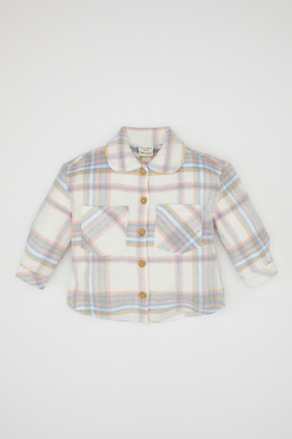 DEFACTO DEFACTO Baby Girl Shirt Collar Flannel Long Sleeve Shirt