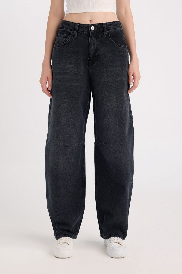 DEFACTO DEFACTO Baggy Fit High Waist Wide Cut Pocket Long Jeans