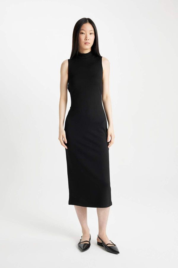 DEFACTO DEFACTO Bodycon Half Turtleneck Sleeveless Midi Dress