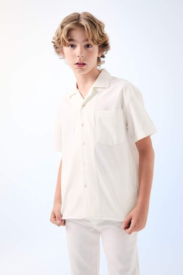 DEFACTO DEFACTO Boy Oversize Fit Polo Collar Short Sleeve Shirt