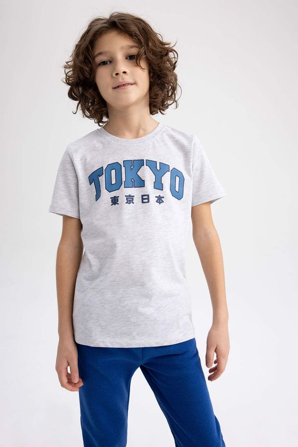 DEFACTO DEFACTO Boy Regular Fit Crew Neck Printed Short Sleeve T-Shirt