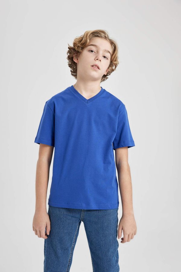 DEFACTO DEFACTO Boy Regular Fit V Neck Short Sleeve T-Shirt
