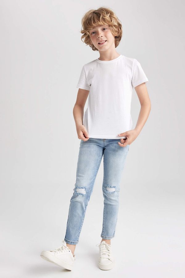 DEFACTO DEFACTO Boy Slim Fit Ripped Detailed Jean Trousers