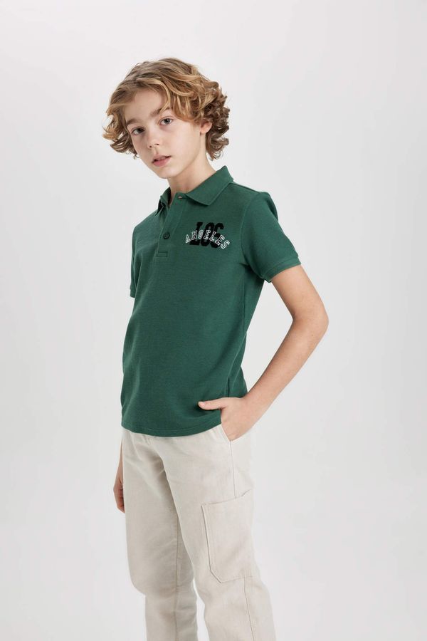 DEFACTO DEFACTO Boy Waffle Short Sleeve Polo T-Shirt