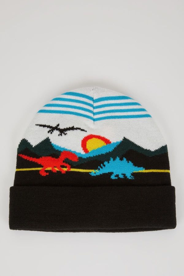 DEFACTO DEFACTO Boy&#39;s Dinosaur Printed Beret