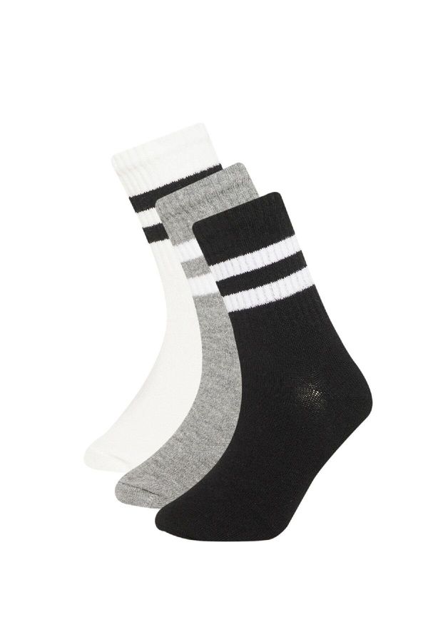 DEFACTO DEFACTO Boy's 3-Piece Cotton Circle Patterned Long Socks