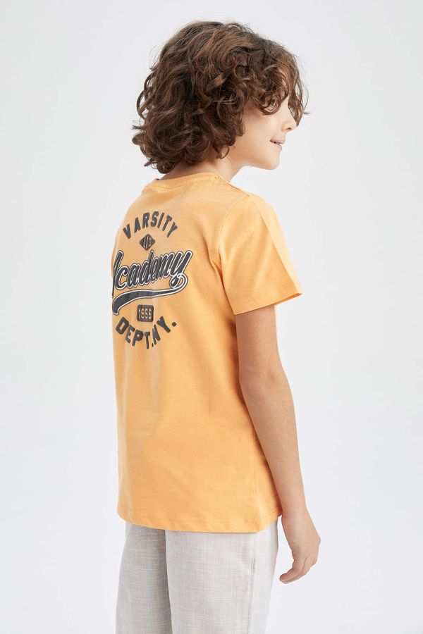DEFACTO DEFACTO Boy's Crew Neck Printed Back Short Sleeve T-Shirt