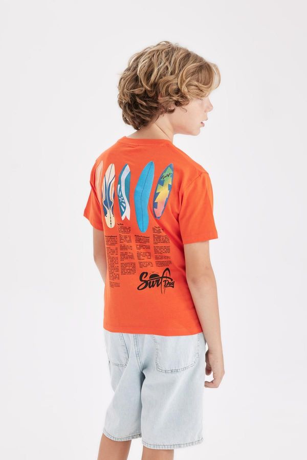 DEFACTO DEFACTO Boy's Crew Neck Printed Short Sleeve T-Shirt