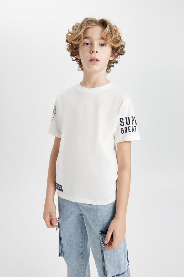 DEFACTO DEFACTO Boys' Crew Neck Printed Short Sleeve T-Shirt