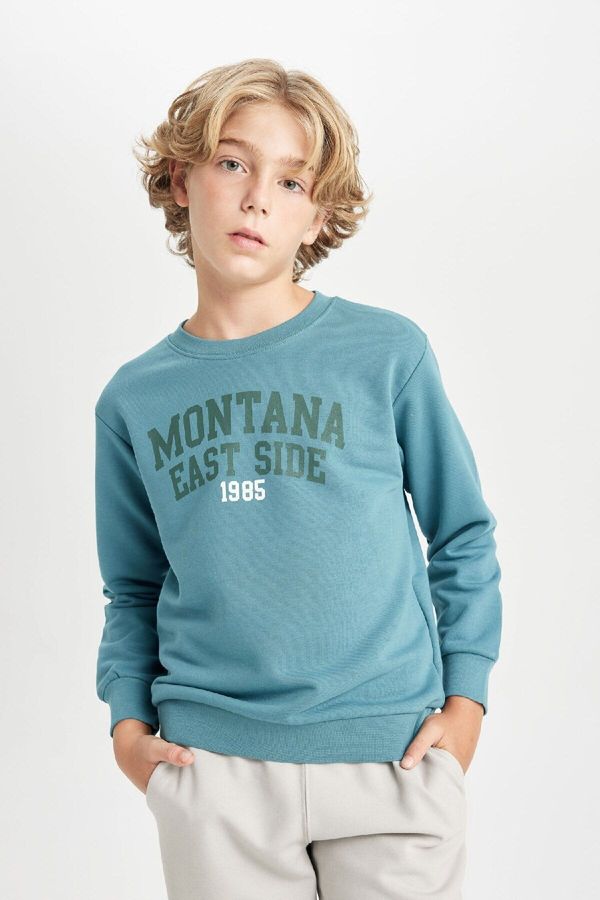 DEFACTO DEFACTO Boy's Crew Neck Printed Sweatshirt