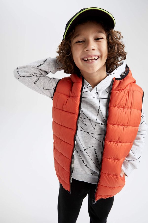 DEFACTO DEFACTO Boys Double-Sided Hooded Inflatable Vest