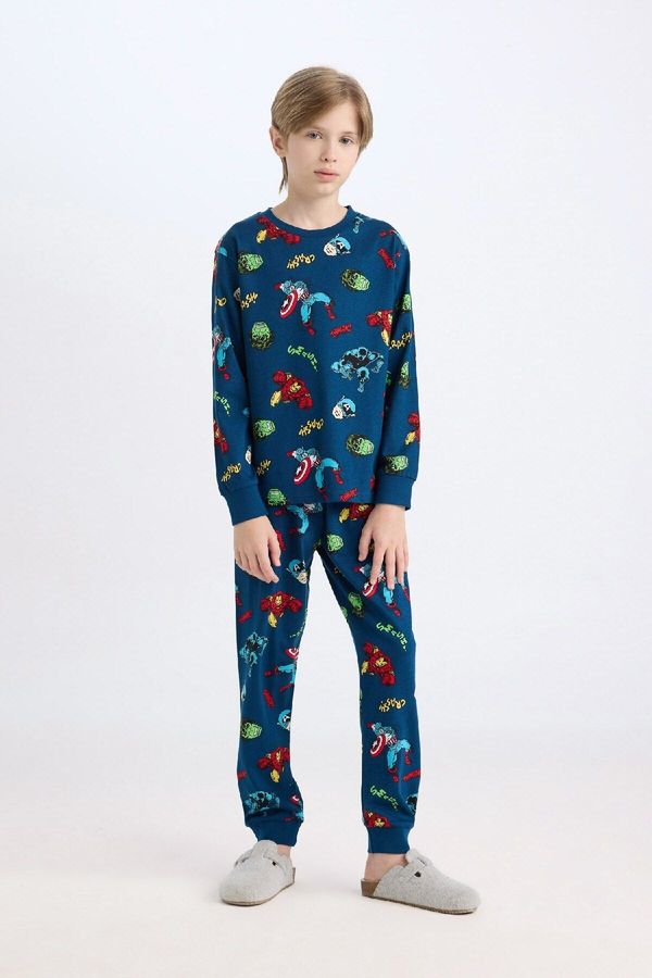 DEFACTO DEFACTO Boys Marvel Comics Regular Fit Long Sleeve Top Long Bottom Pajama Set