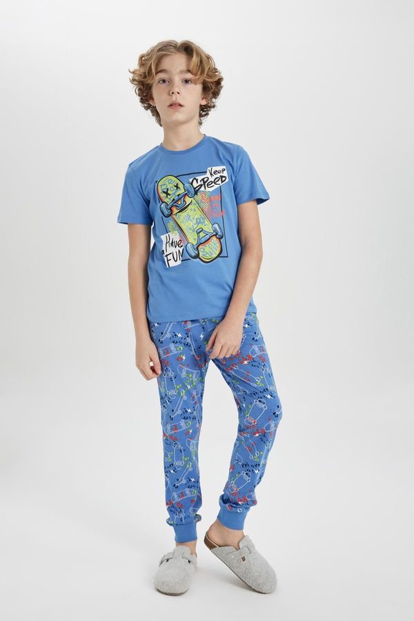 DEFACTO DEFACTO Boys' Printed Short Sleeve Pajamas Set