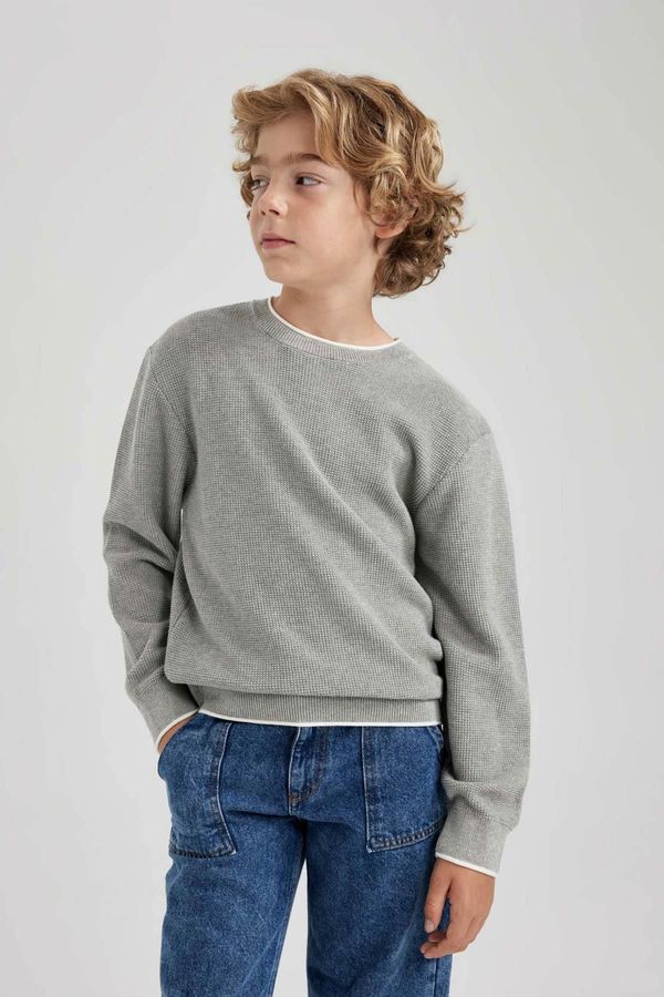 DEFACTO DEFACTO Boy's Regular Fit Crew Neck Knitwear Sweater