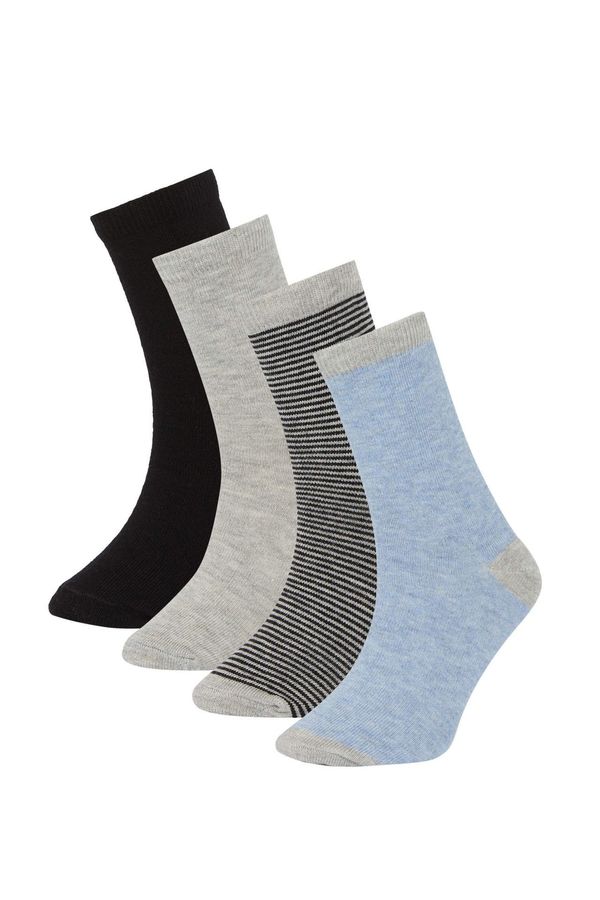 DEFACTO DEFACTO Boys' Striped Patterned 4-Pack Socks